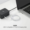 USB-C to MagSafe2 PD Charging Cable plugged into Black Spruce Charger, charging a MacBook Pro