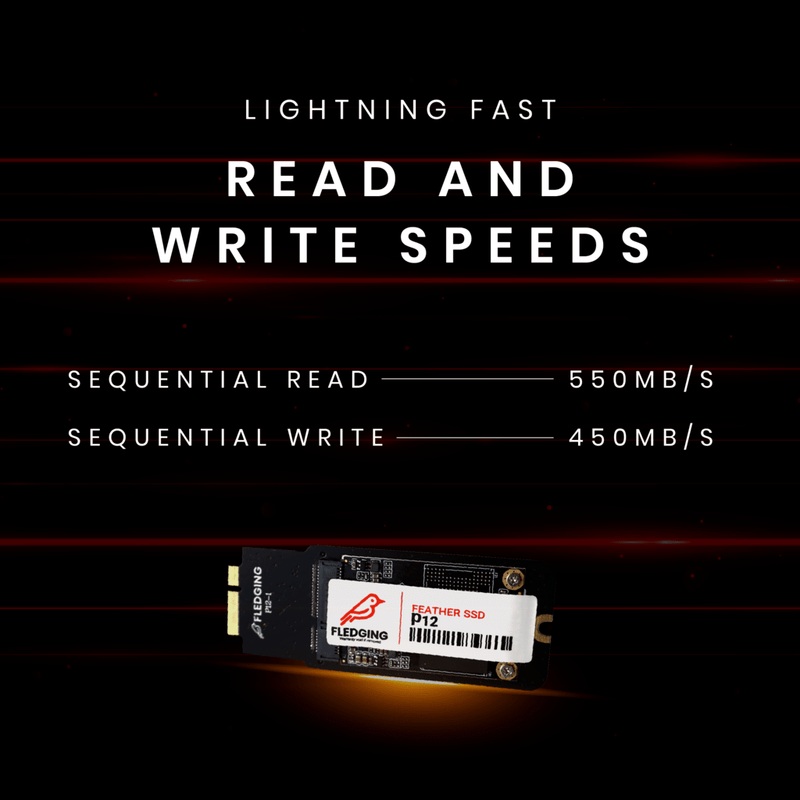 Lightning fast speeds; 450 MB/s Write, 550 MB/s read